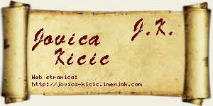 Jovica Kičić vizit kartica